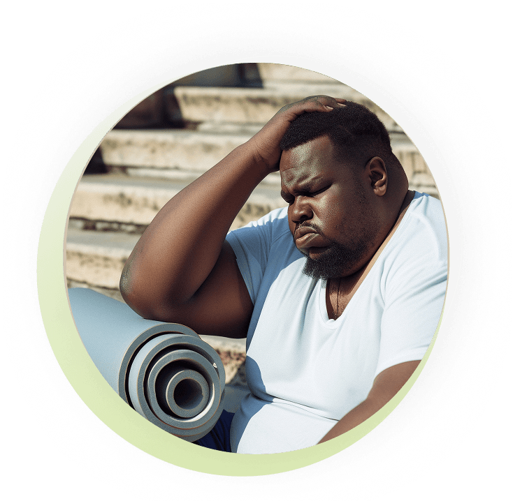 Man taking a break from exercise