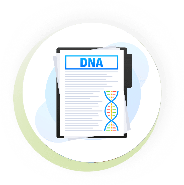 DNA test report on a clipboard